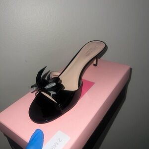 Kate Spade Black Heels with Bow Accent